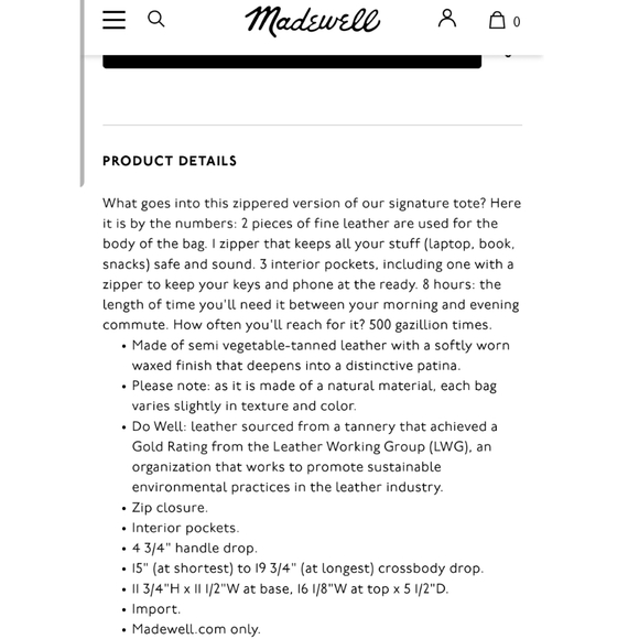 Madewell The Zip Top Transport Bag - Picture 15 of 15